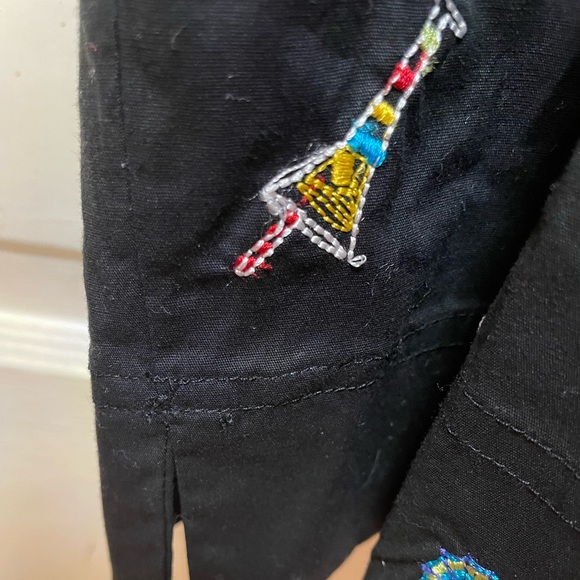 🥂Black Pants with Colorful Cocktail Glass Embroidery🤩 - Picture 4 of 11